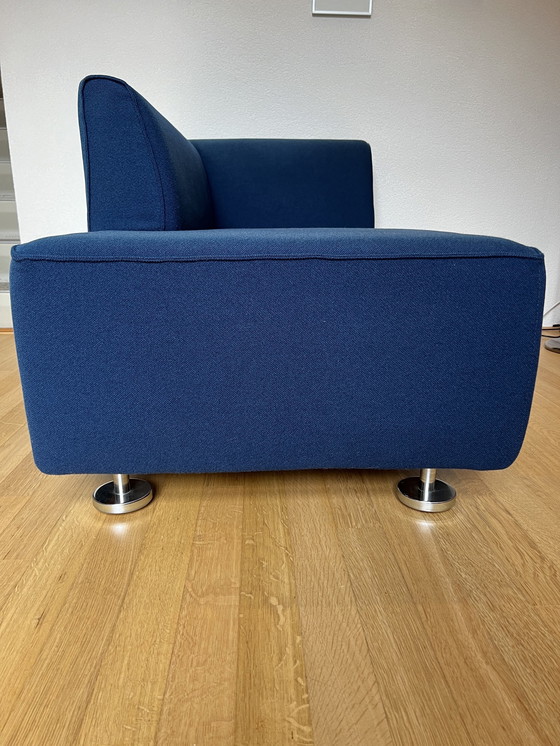 Image 1 of Gelderland 4800 Armrechts 2 Zits Chaise Longue Stof Kvadrat 632 Blauw