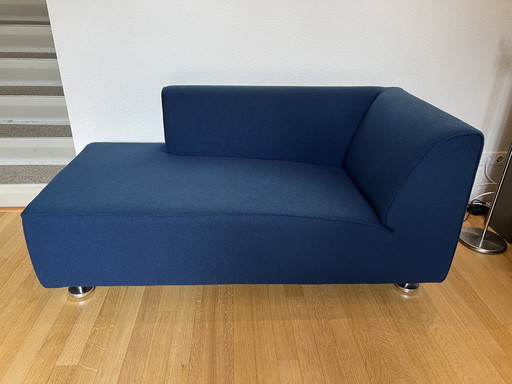 Gelderland 4800 Armrechts 2 Zits Chaise Longue Stof Kvadrat 632 Blauw