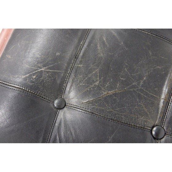 Image 1 of Vintage voetbankje van beukenhout en leer voor Bröderna Andersson, Zweden 1960