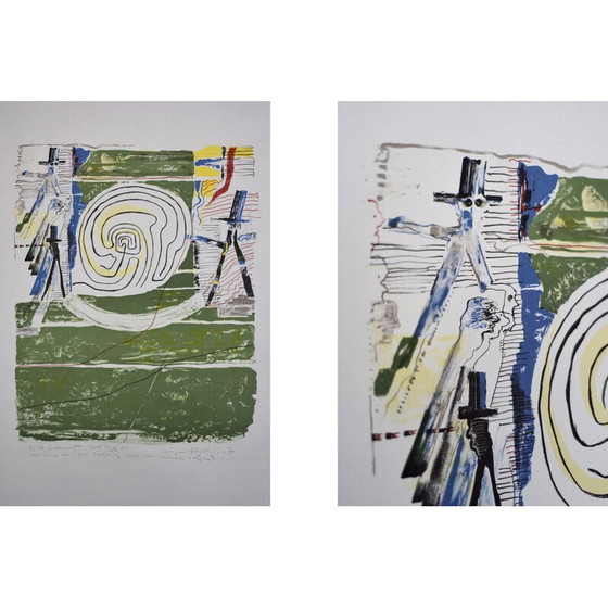 Image 1 of Vintage kleurenlitho door Jörgen Fogelqvist, 1977