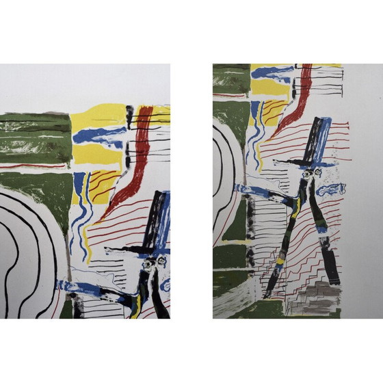 Image 1 of Vintage kleurenlitho door Jörgen Fogelqvist, 1977