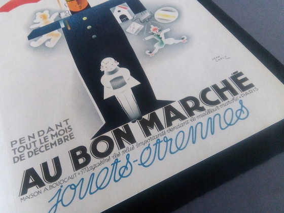 Image 1 of Jean Carlu 'Au Bon Marché' Art-Deco originele advertentie/ litho 1932