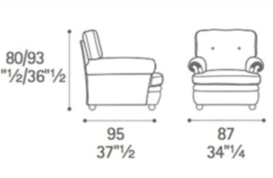 Image 1 of Poltrona Frau fauteuil met voetenbank