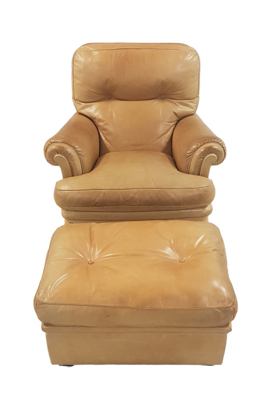 Image 1 of Poltrona Frau fauteuil met voetenbank