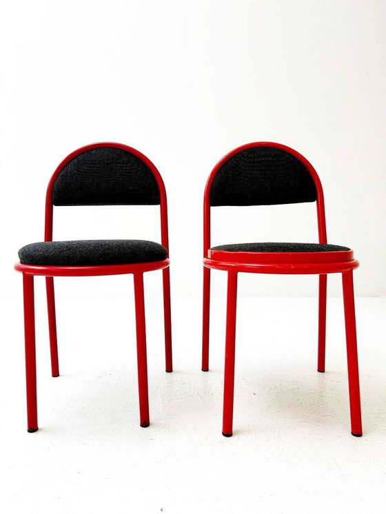 Image 1 of 6x Vintage Italiaanse moderne stoelen