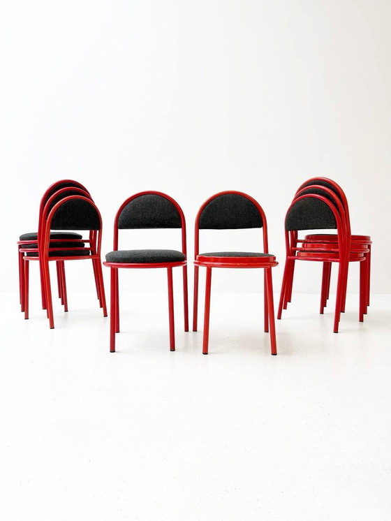 Image 1 of 6x Vintage Italiaanse moderne stoelen