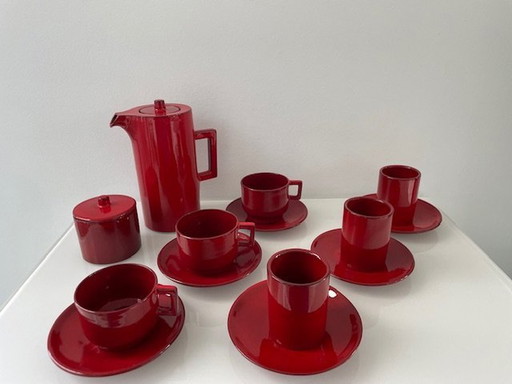 14-Delig Vintage Dutch Design Hofra Koffieservies Hans Wagner (1970)