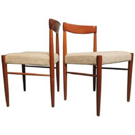 Paar mid-century Deense teakhouten bijzetstoelen van H.W. Klein, jaren 1960