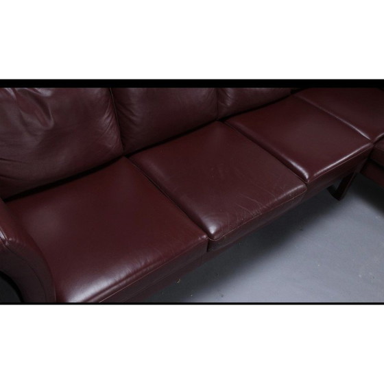 Image 1 of Deens vintage model New York lederen hoekbank van Hurup Mobelfabrik, jaren 1970