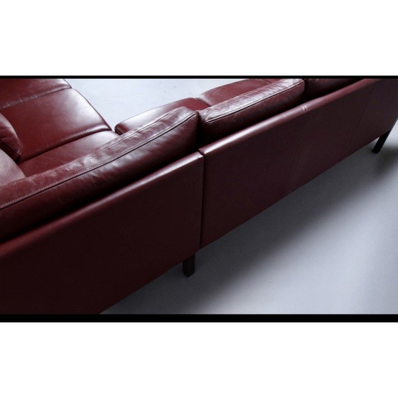 Image 1 of Deens vintage model New York lederen hoekbank van Hurup Mobelfabrik, jaren 1970