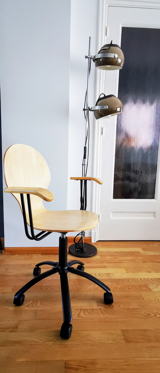 Image 1 of Werkstoel, Dutch Design Jaren 80, Kuipzitting Volledig In Multiplex