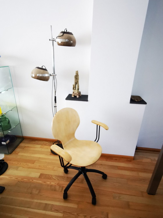 Image 1 of Werkstoel, Dutch Design Jaren 80, Kuipzitting Volledig In Multiplex