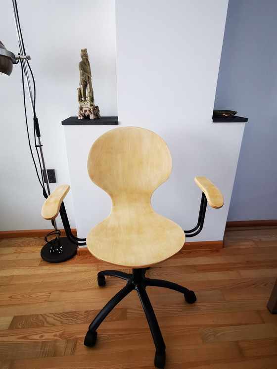 Image 1 of Werkstoel, Dutch Design Jaren 80, Kuipzitting Volledig In Multiplex