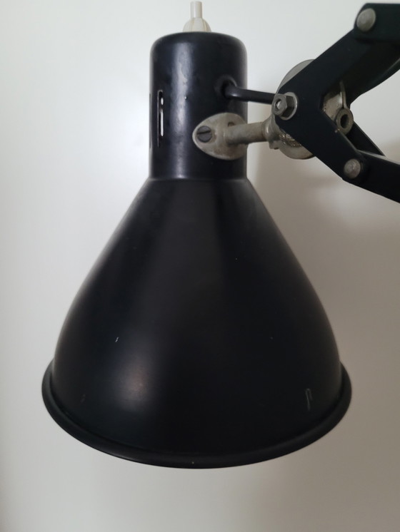 Image 1 of Vintage Bureaulamp/Architectenlamp Zwart Brevetti Longoni Rimsa Italië