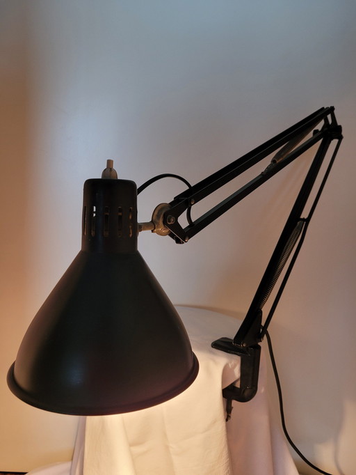 Vintage Bureaulamp/Architectenlamp Zwart Brevetti Longoni Rimsa Italië