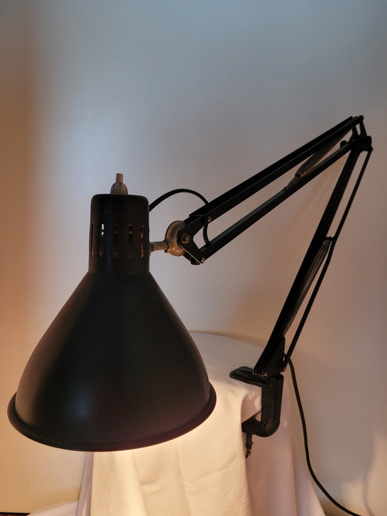 Image 1 of Vintage Bureaulamp/Architectenlamp Zwart Brevetti Longoni Rimsa Italië