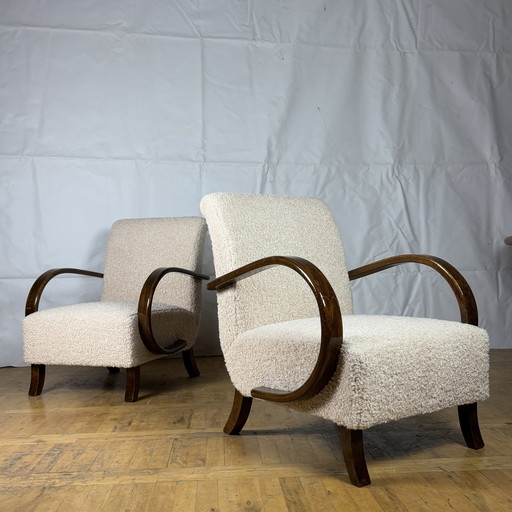 2X Jindrich Halabala Art-Deco Fauteuils Voor Up Zavody 1930S