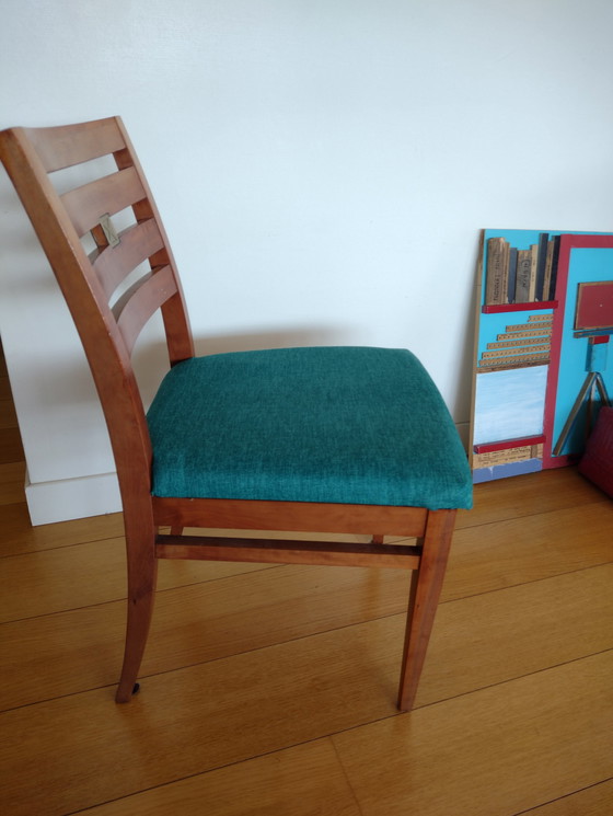 Image 1 of Vintage houten eettafel en 4 bijpassende stoelen