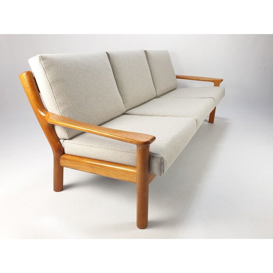 Image 1 of Mid-century teakhouten 3-zitsbank van Juul Kristensen voor Glostrup, 1970