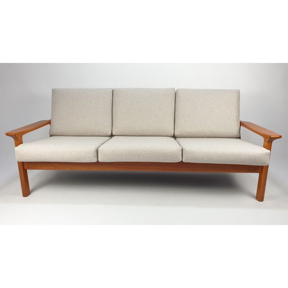 Image 1 of Mid-century teakhouten 3-zitsbank van Juul Kristensen voor Glostrup, 1970