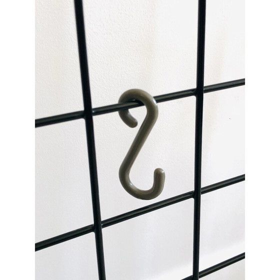 Image 1 of Vintage zwart gelakte metalen wandkapstok van Karl Fichtel voor Drahtwerke Erlau A.G.Aalen, Duitsland 1950