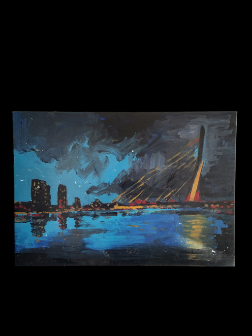 Rotterdam Night Peter Klashorst Schilderij