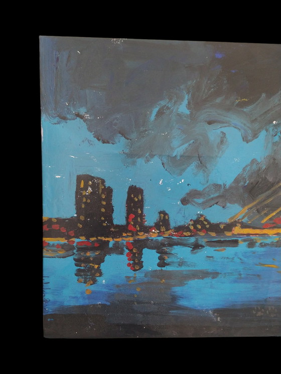 Image 1 of Rotterdam Night Peter Klashorst Schilderij