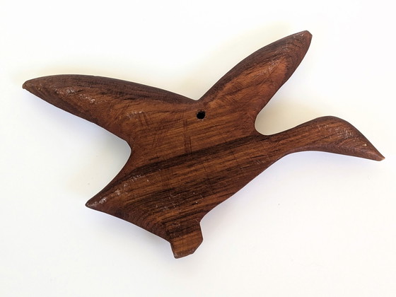 Image 1 of 2x Teak Vogels Muurdecoratie