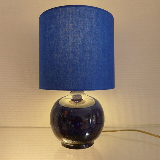 Image 1 of Vintage steengoed lamp van Blanot aardewerk en katoen