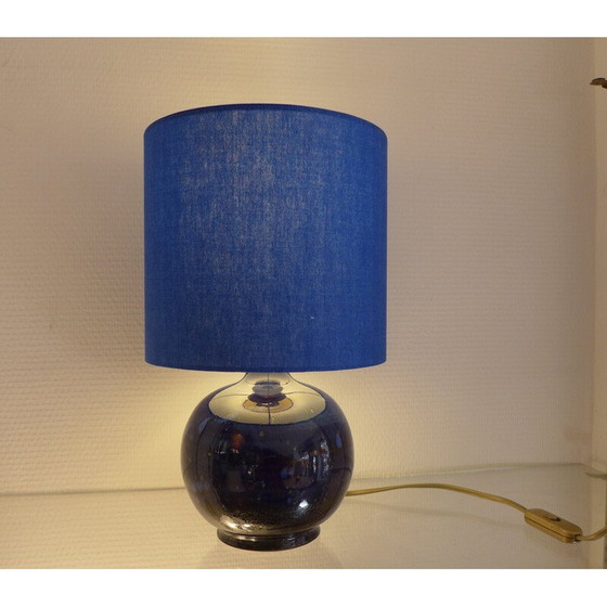 Image 1 of Vintage steengoed lamp van Blanot aardewerk en katoen