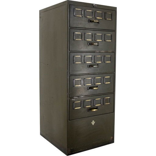 Vintage multi-laden kaartenbak van August Blodner, Tsjecho-Slowakije 1930