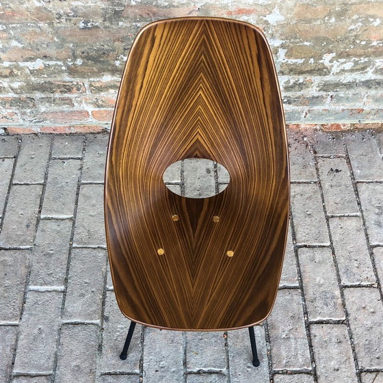 Image 1 of Mid Century set van 6 Teakhouten Medea Eetkamerstoelen door Vittorio Nobili voor Fratelli Tagliabue, 1956