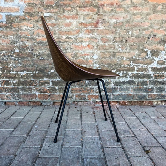 Image 1 of Mid Century set van 6 Teakhouten Medea Eetkamerstoelen door Vittorio Nobili voor Fratelli Tagliabue, 1956