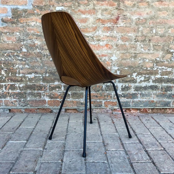 Image 1 of Mid Century set van 6 Teakhouten Medea Eetkamerstoelen door Vittorio Nobili voor Fratelli Tagliabue, 1956
