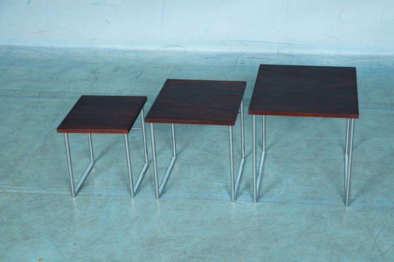 Image 1 of Midcentury modern set bijzettafels, vintage nesting tables