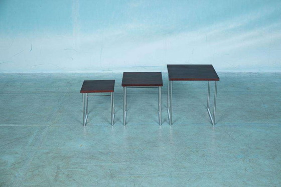 Image 1 of Midcentury modern set bijzettafels, vintage nesting tables