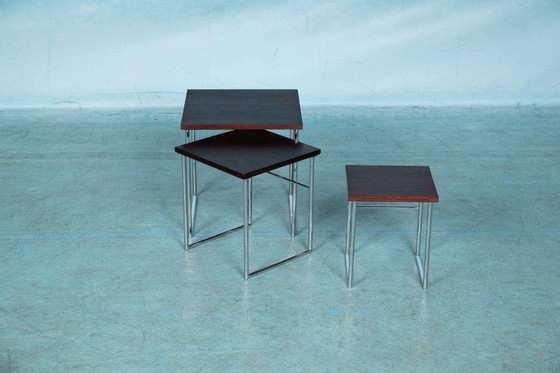 Image 1 of Midcentury modern set bijzettafels, vintage nesting tables