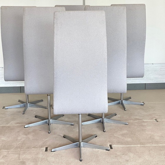Image 1 of Set van 6 vintage Oxford stoelen van Arne Jacobson voor Fritz Hansen