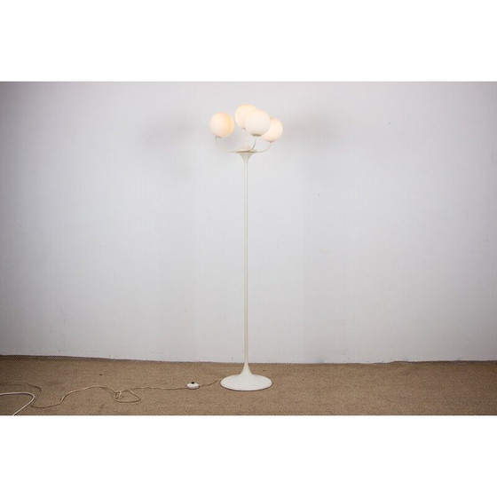 Image 1 of Vintage vloerlamp in opaline glas en staal van Eva Renée Nele voor Temde Leuchten, Duitsland 1960