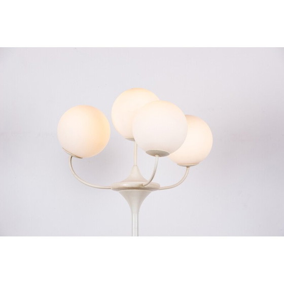 Image 1 of Vintage vloerlamp in opaline glas en staal van Eva Renée Nele voor Temde Leuchten, Duitsland 1960
