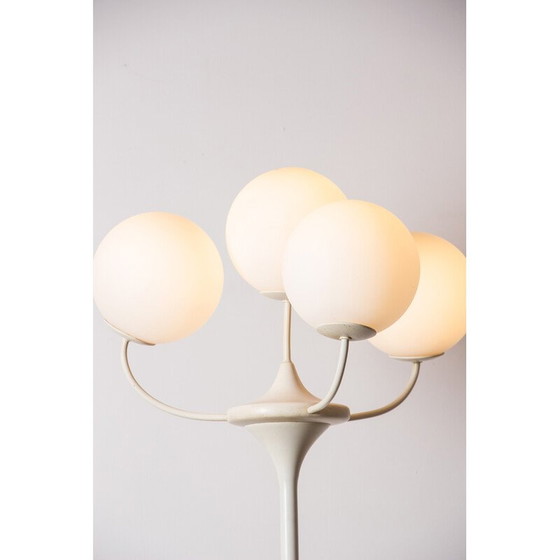 Image 1 of Vintage vloerlamp in opaline glas en staal van Eva Renée Nele voor Temde Leuchten, Duitsland 1960