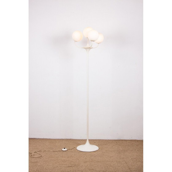Image 1 of Vintage vloerlamp in opaline glas en staal van Eva Renée Nele voor Temde Leuchten, Duitsland 1960