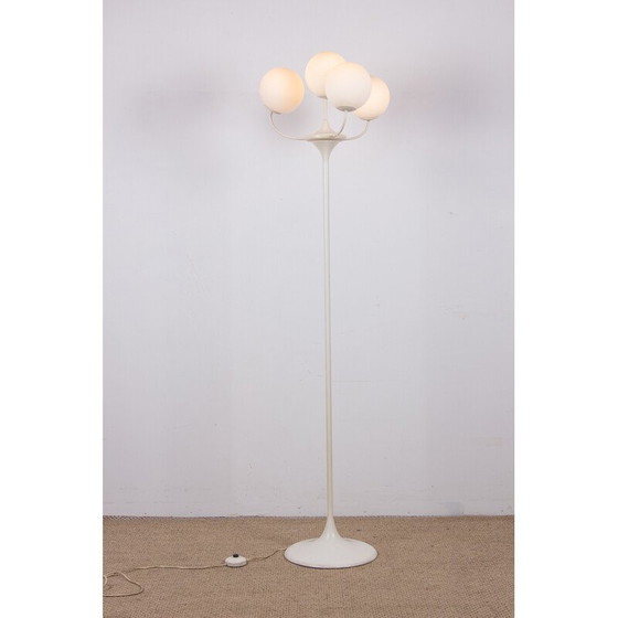 Image 1 of Vintage vloerlamp in opaline glas en staal van Eva Renée Nele voor Temde Leuchten, Duitsland 1960