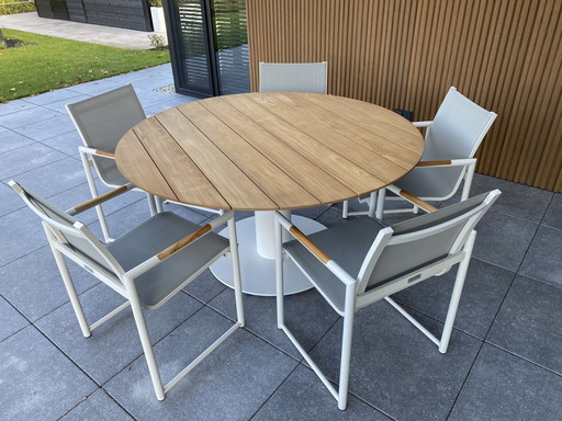 Moderne Tuinset Tafel  Met 5 Bijpassende Stoelen