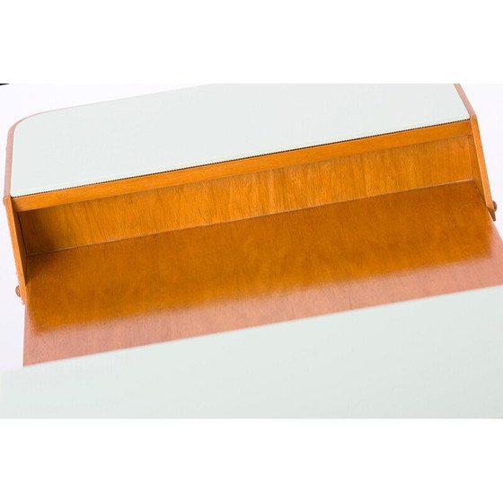 Image 1 of Bijzettafeltje van essenhout en glas - jaren 1960