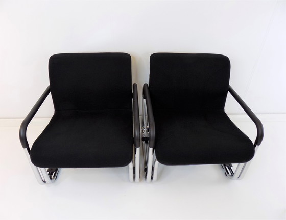 Image 1 of Cazzaro Bauhaus stalen buisfauteuils, set van 2