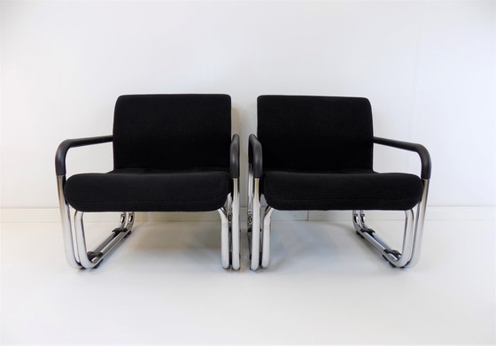 Image 1 of Cazzaro Bauhaus stalen buisfauteuils, set van 2