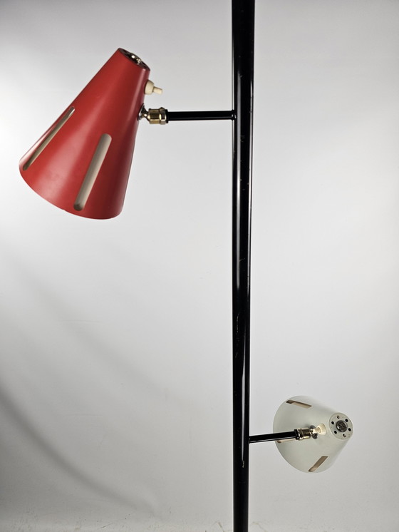 Image 1 of Zonneserie Staande Lamp Van H. Busquet Voor Hala, 1950