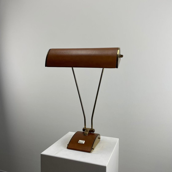 Image 1 of Messing en lederen Jumo bureaulamp van Eileen Grey, 1930