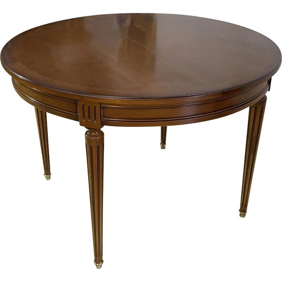 Image 1 of Vintage ronde uitschuifbare tafel in kersenhout